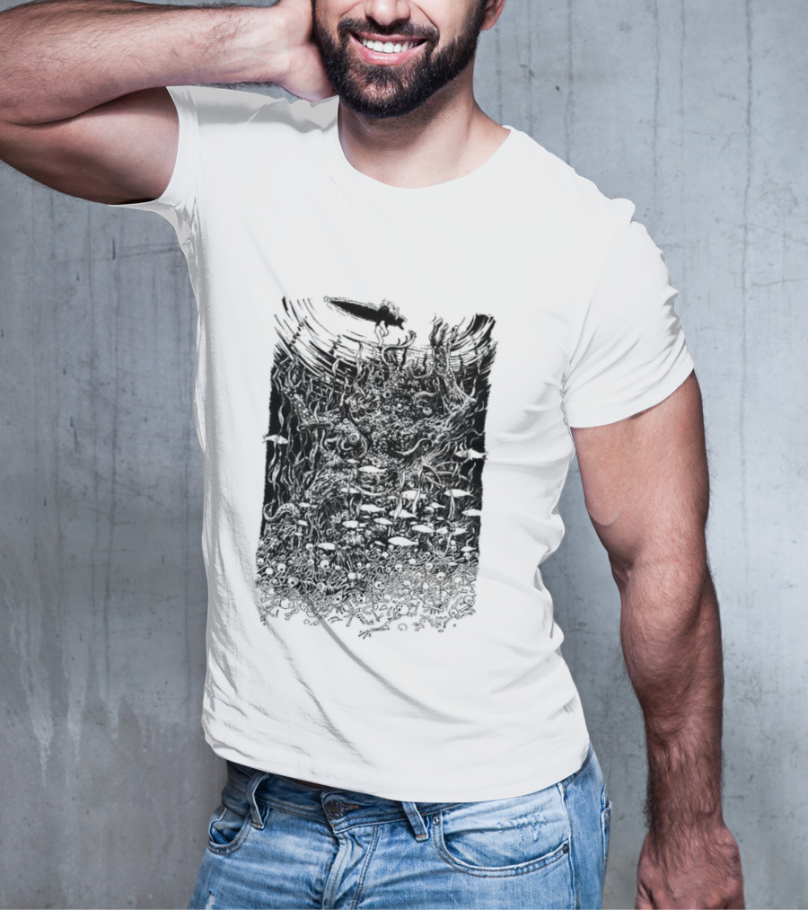 Under The Surface Yue Feng Subterranean World With Mushrooms And Roots T-Shirt