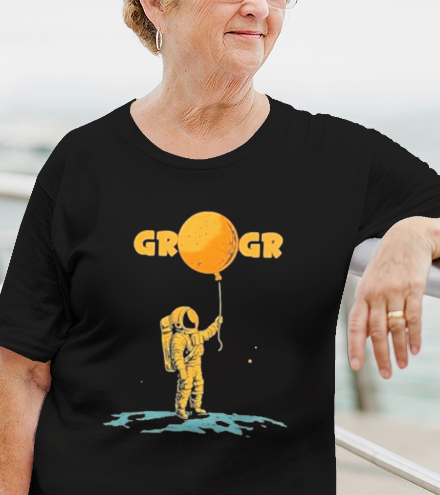 Aj Writes Crypto Get Rich Or Get Rekt Astronaut Holding Orange Moon Balloon T-Shirt