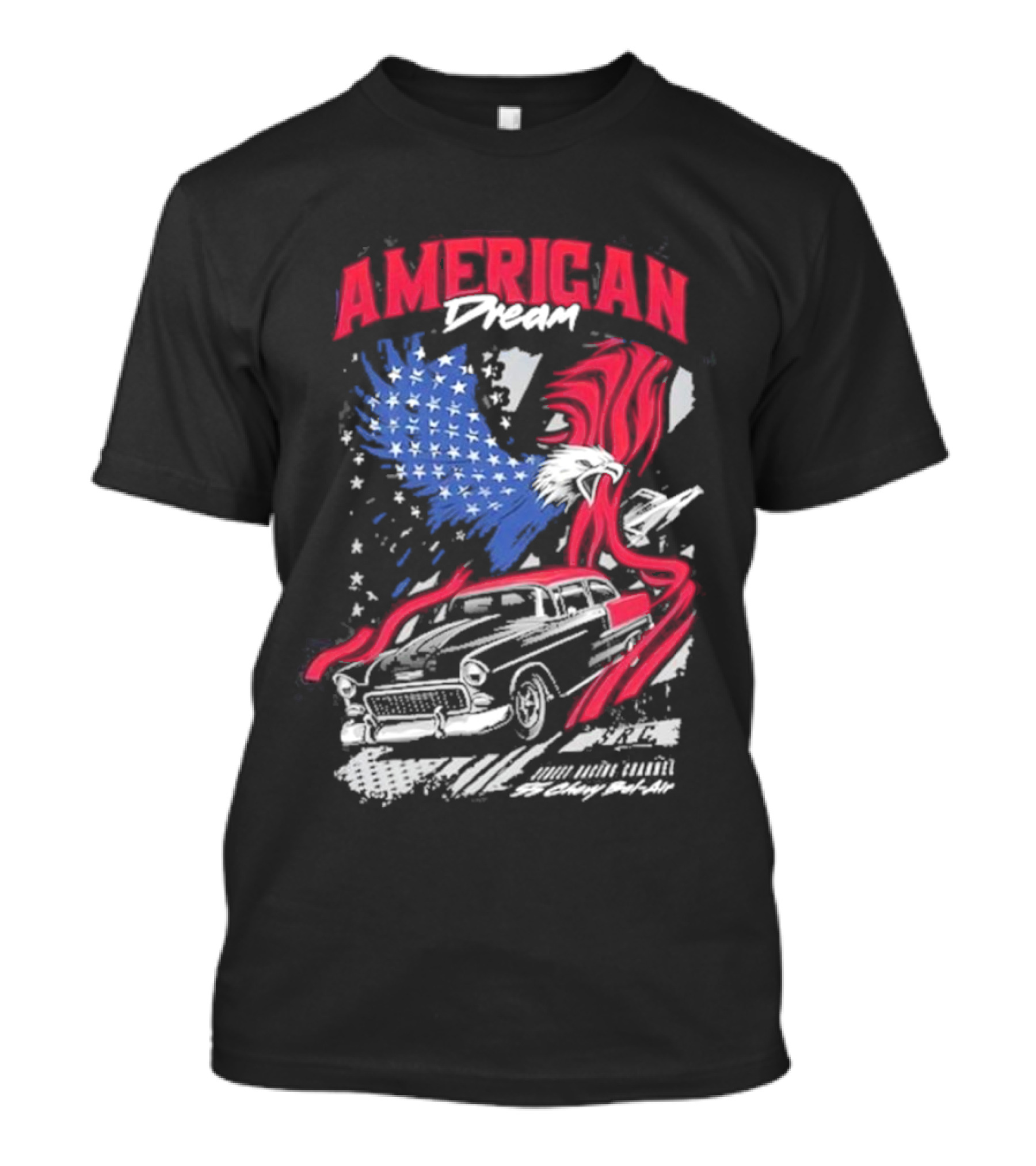 American Dream Eagle With Classic Chevy And Stars T-Shirt