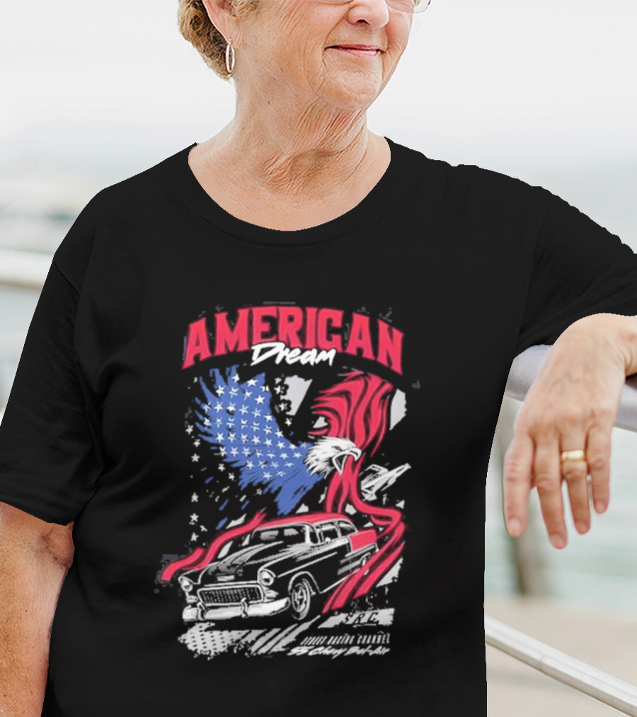 American Dream Eagle With Classic Chevy And Stars T-Shirt