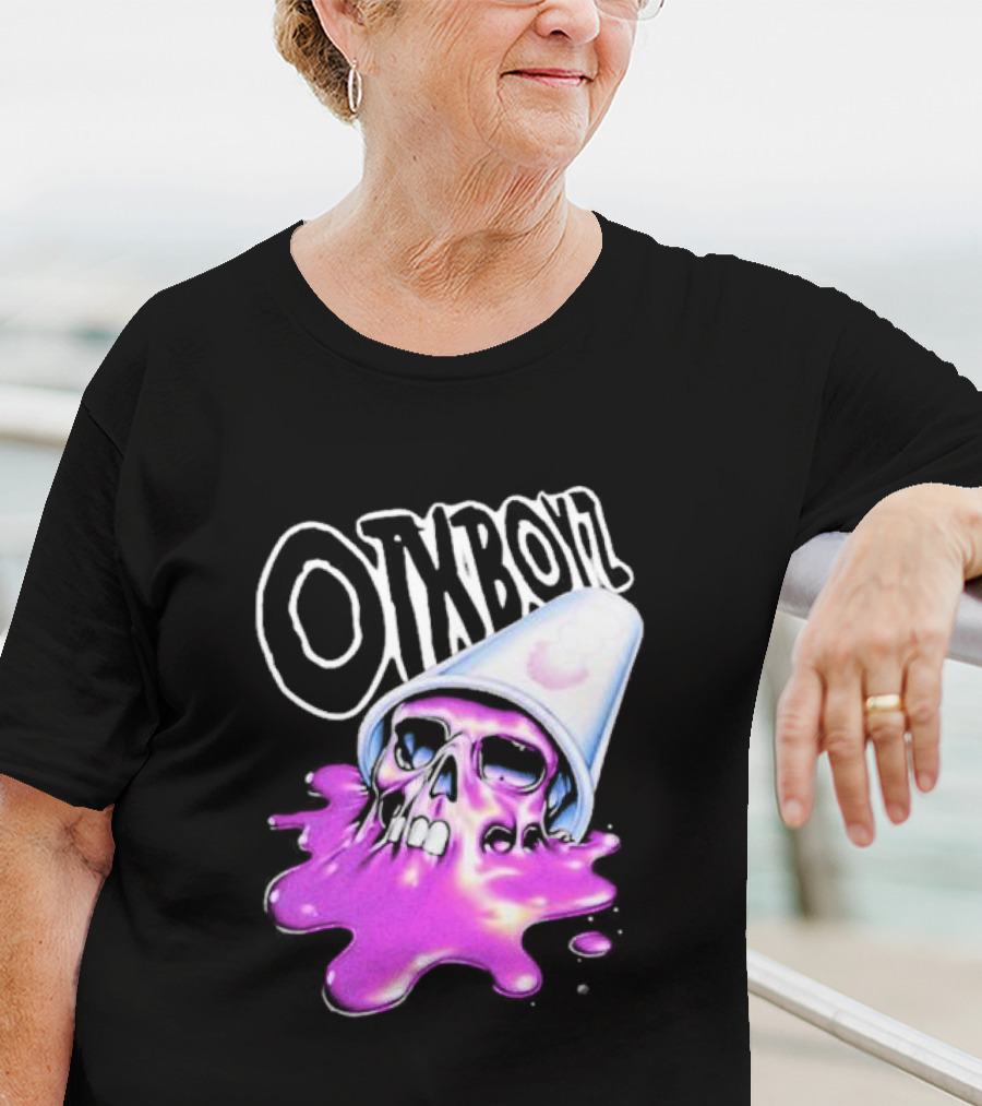 OZYBOYZ Geezy World Oil Spill Purple Skull Cup T-Shirt