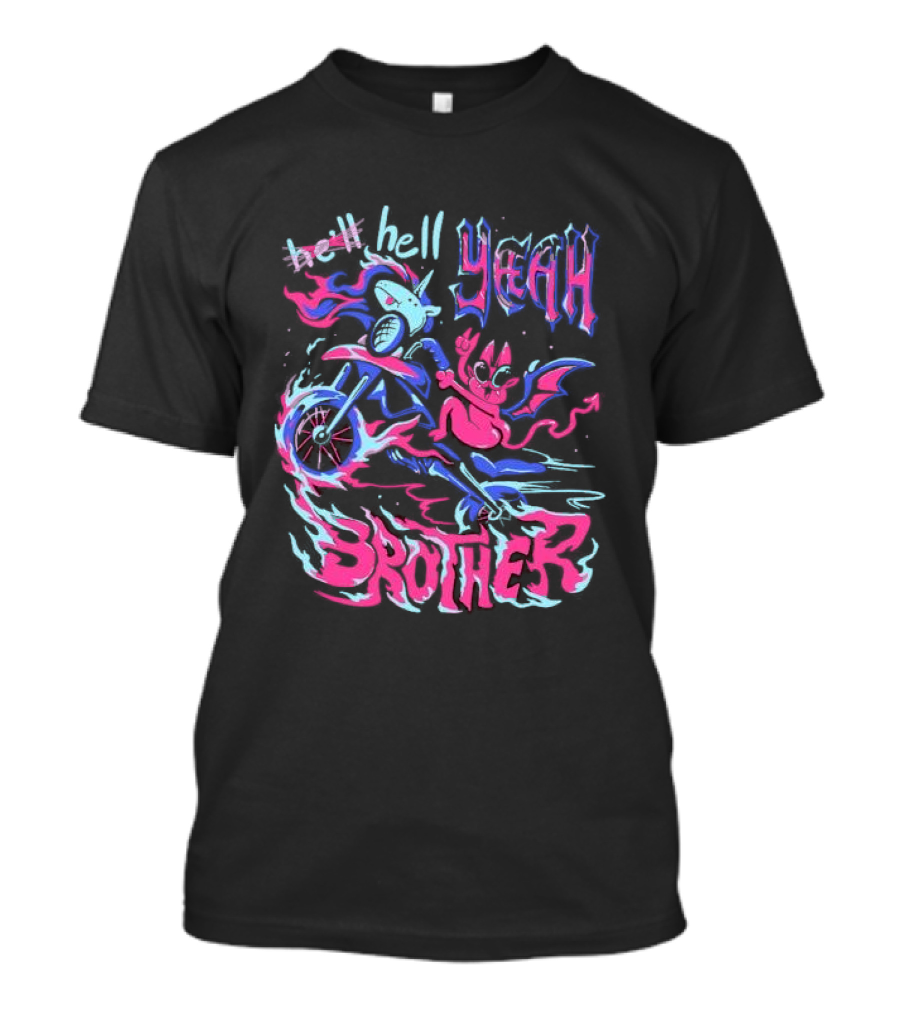 Hell Yeah Brother K Duffles Unicorn Motorcycle Adventure T-Shirt