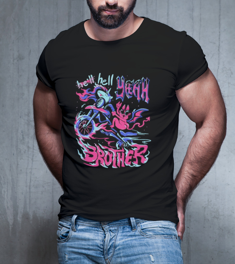 Hell Yeah Brother K Duffles Unicorn Motorcycle Adventure T-Shirt