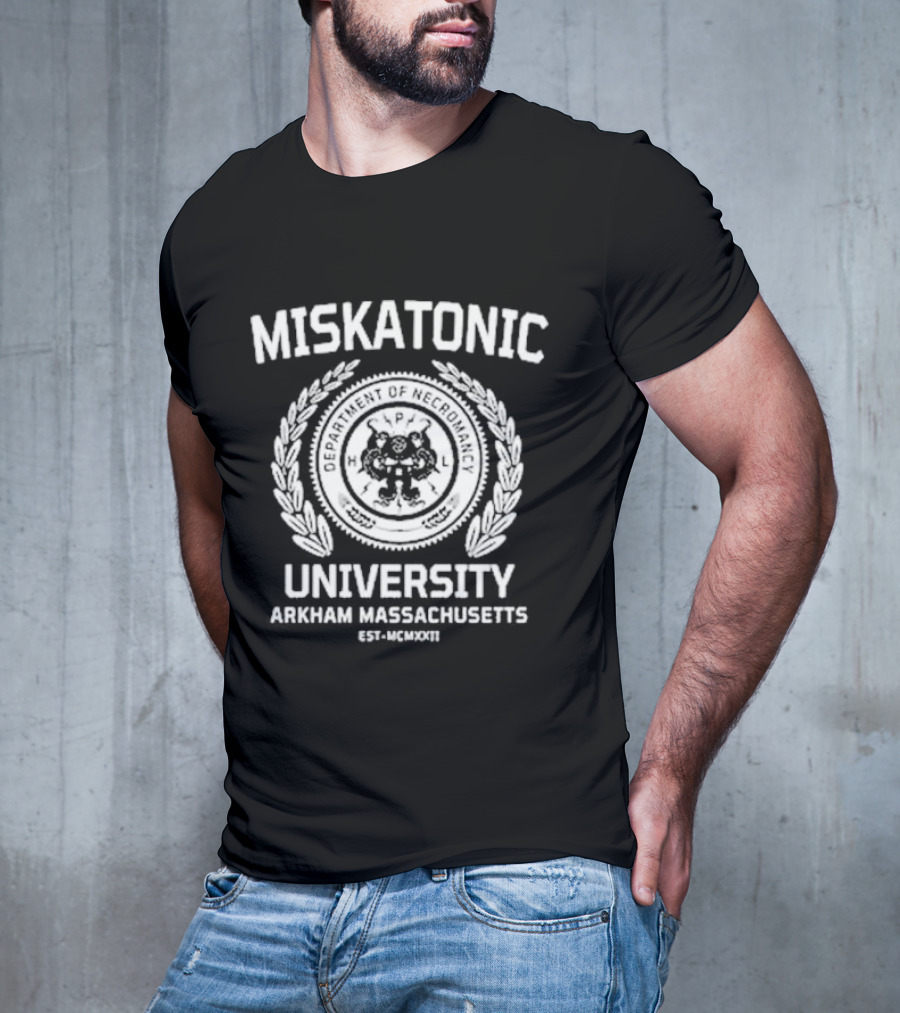 Miskatonic University Department Of Necromancy Arkham Massachusetts Est MCMXXII T-Shirt