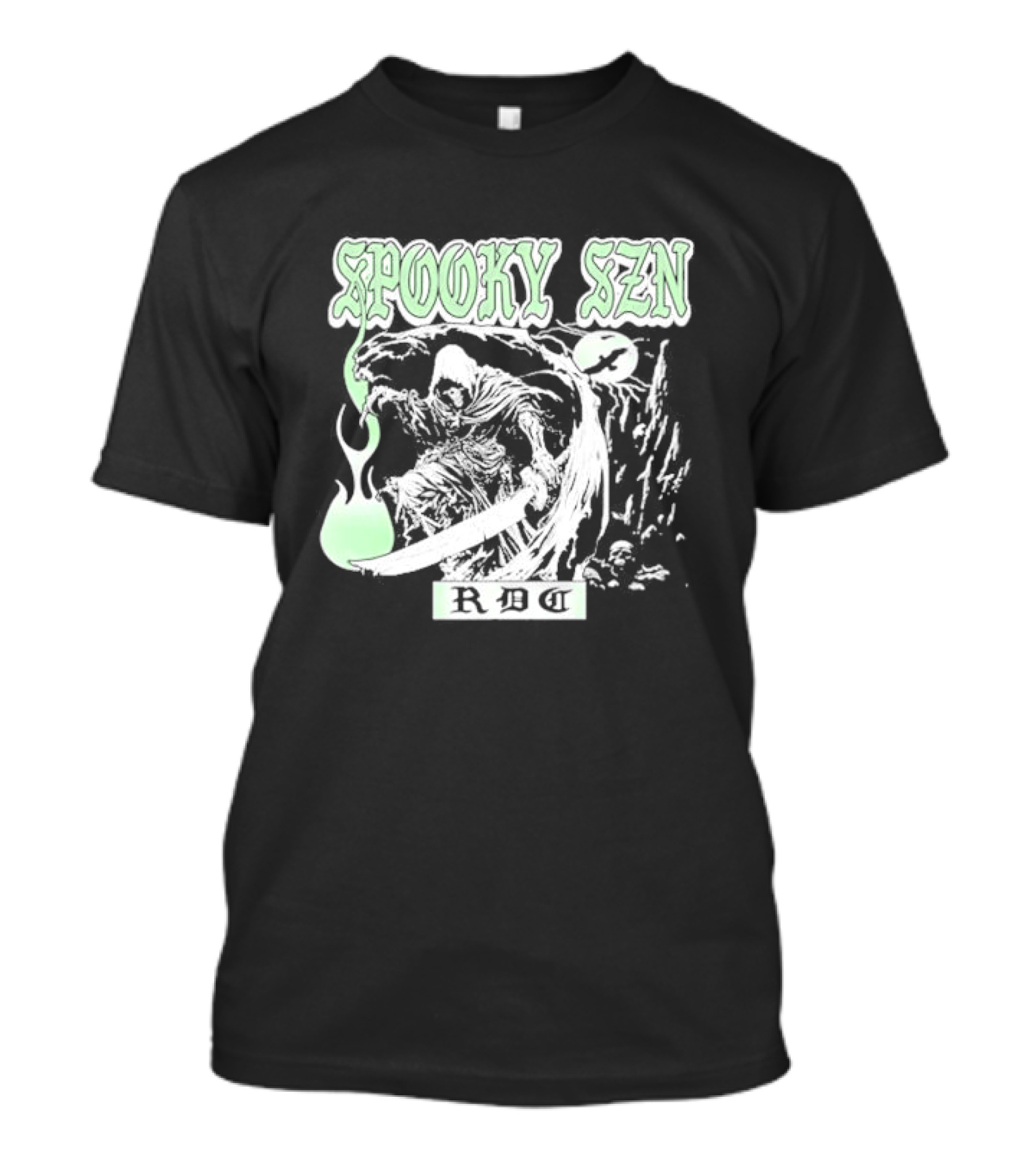 RDCWorld Spooky Szn Grim Reaper Flame T-Shirt