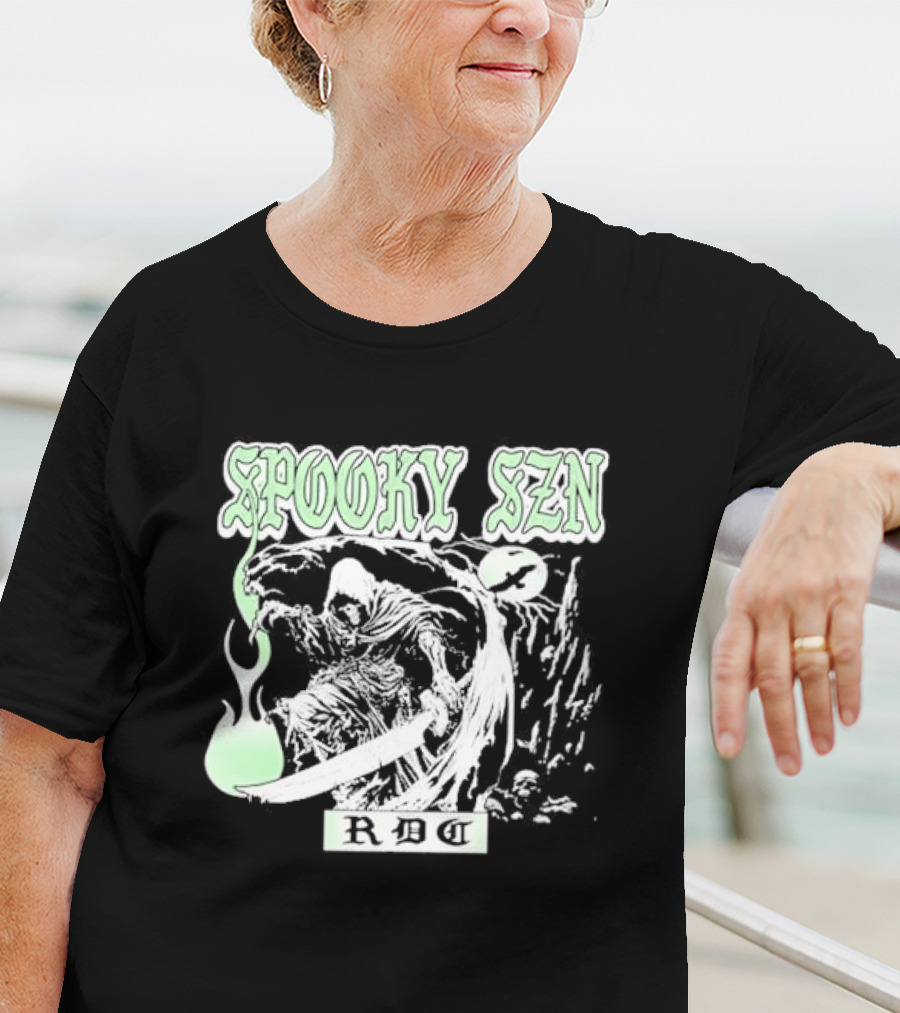 RDCWorld Spooky Szn Grim Reaper Flame T-Shirt