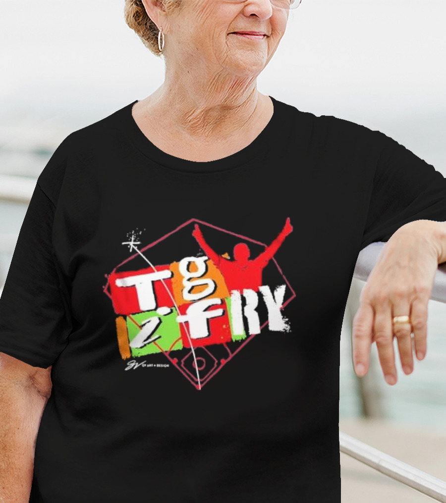 T.g.i.fry 2 Player Celebration Baseball Field T-Shirt