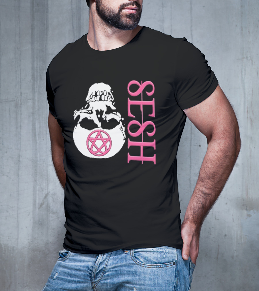 Team SESH Seshagram Skull With Pentagram T-Shirt