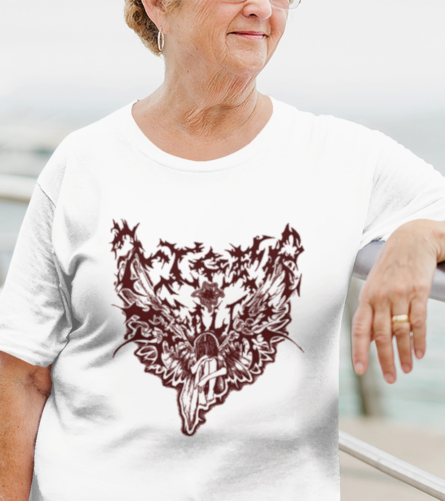 Tiger Really Swan Sting Dark Abstract Wings T-Shirt