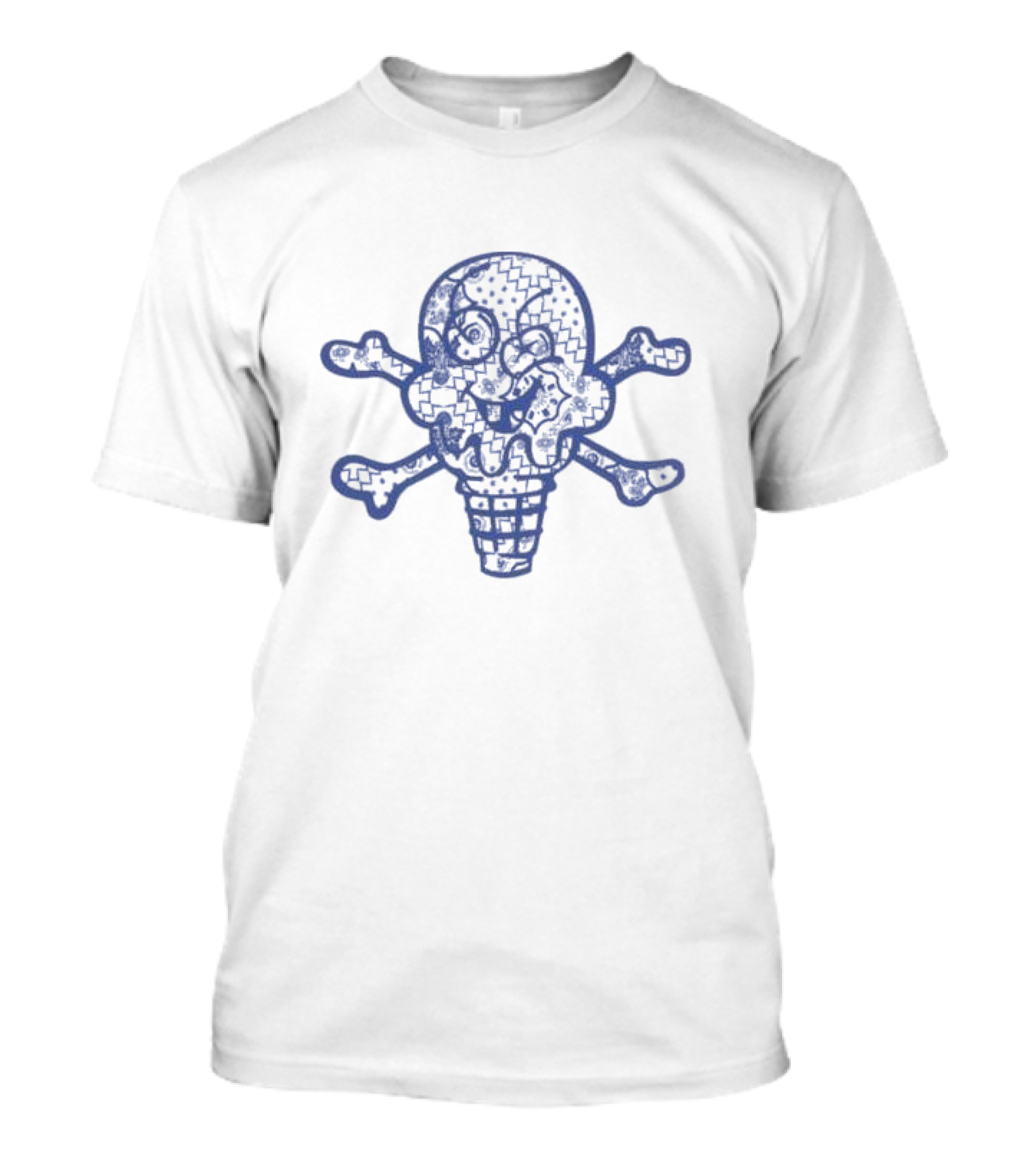 Icecream Skull Crossbones Face Time Ss Antique T-Shirt