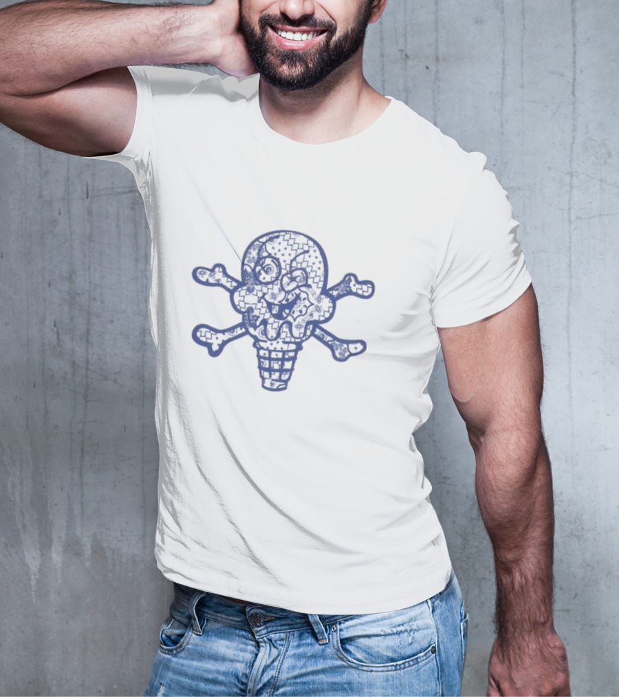 Icecream Skull Crossbones Face Time Ss Antique T-Shirt
