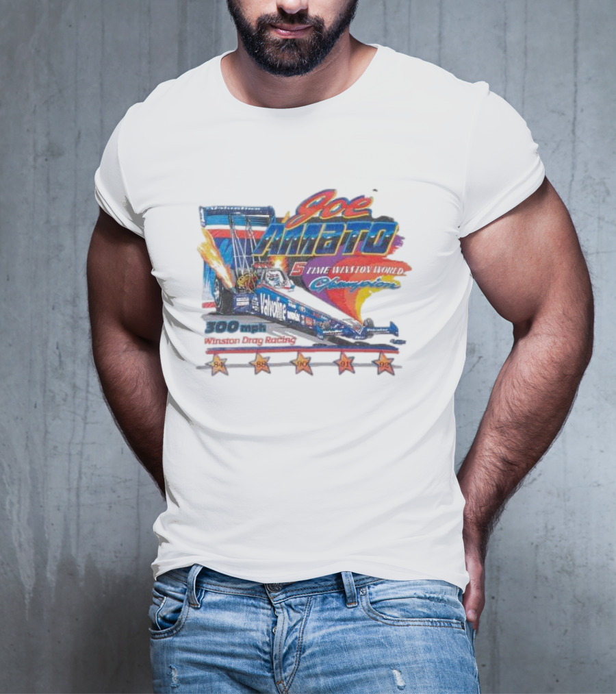 Joe Amato 5 Time Winston World Champion 300 Mph NHRA Drag Racing 1984 1988 1990 1991 1992 T-Shirt