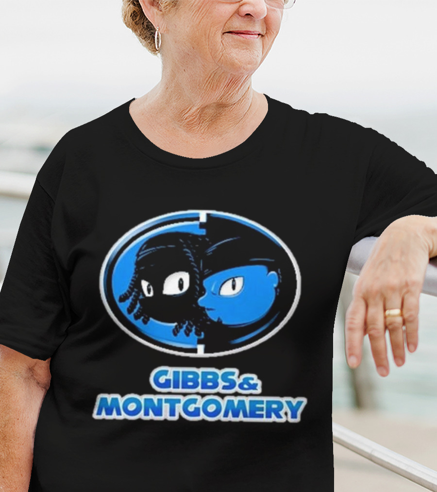 Gibbs And Montgomery Oval Characters Blue Emblem T-Shirt