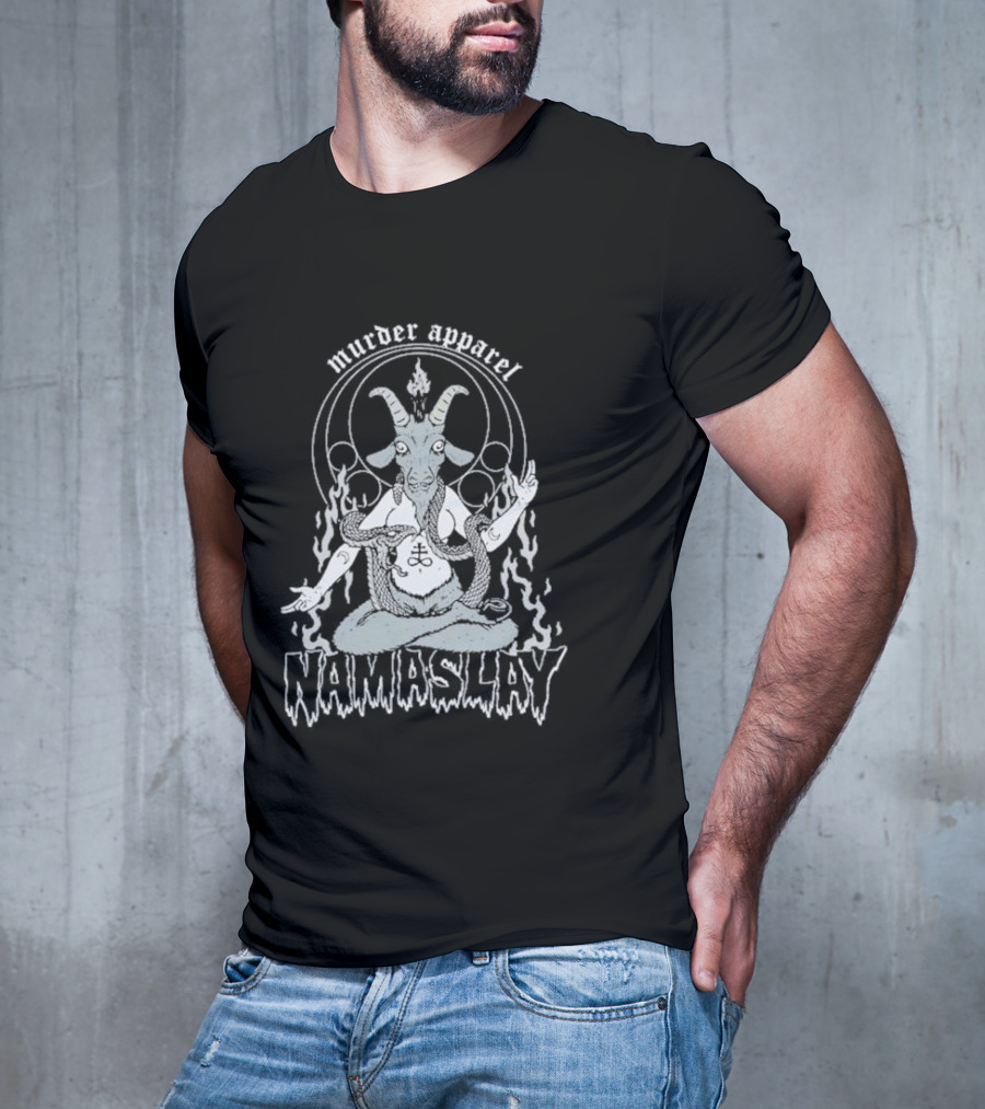 Murder Apparel Namaslay Goat Meditation With Fire And Serpent T-Shirt