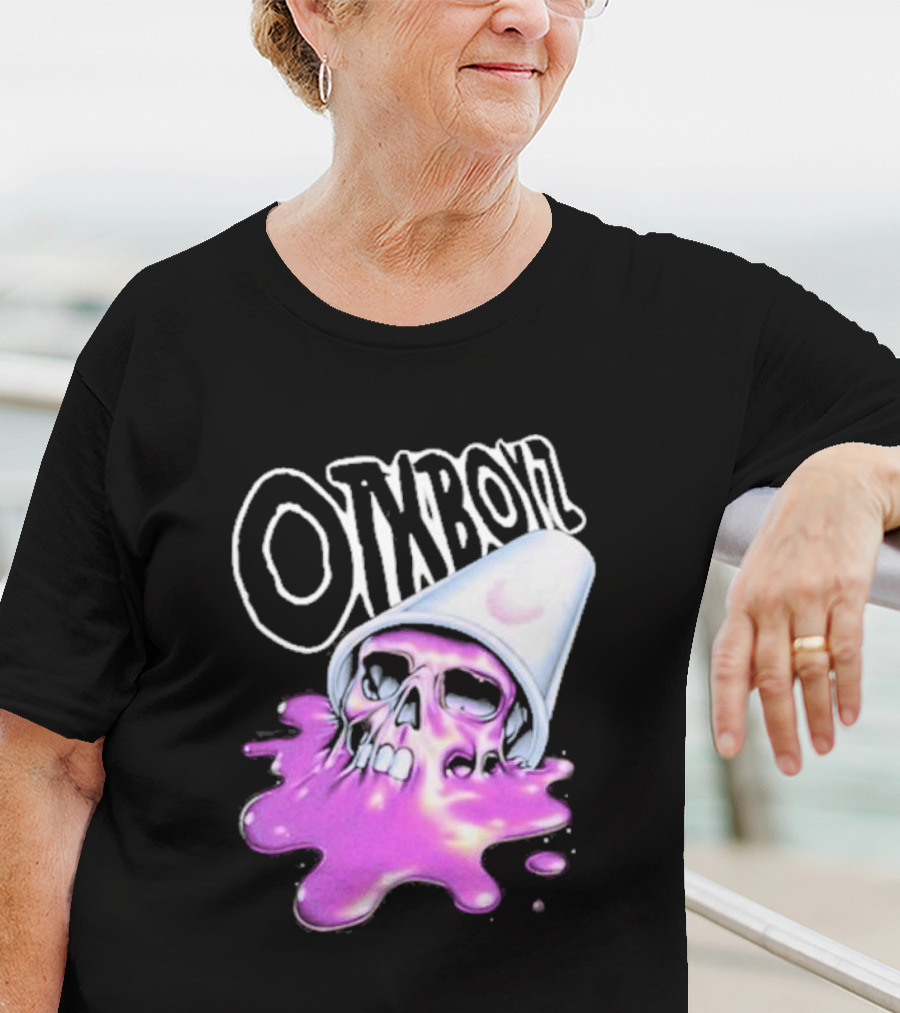 OTXBOYZ Purple Skull Overflowing With Oil Spill Aesthetic T-Shirt