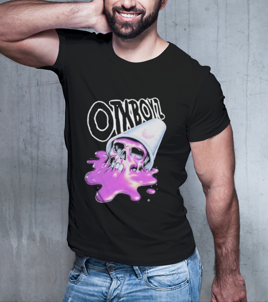 OTXBOYZ Purple Skull Overflowing With Oil Spill Aesthetic T-Shirt