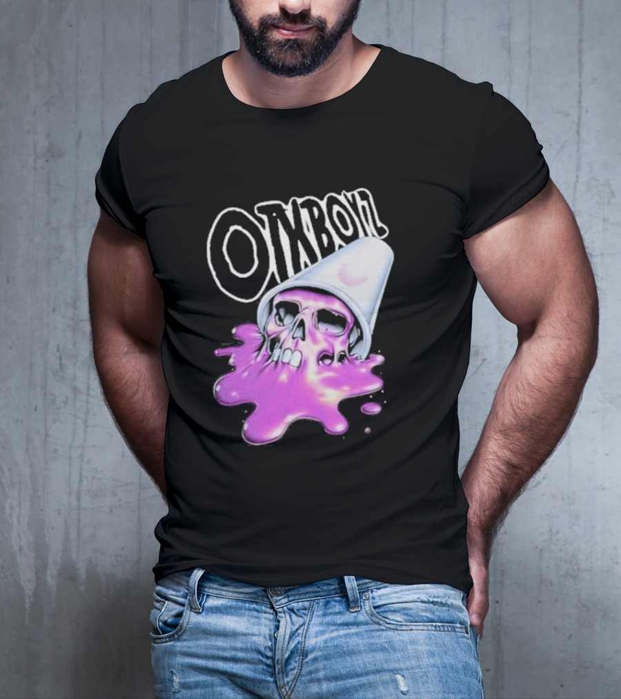 OTXBOYZ Purple Skull Overflowing With Oil Spill Aesthetic T-Shirt