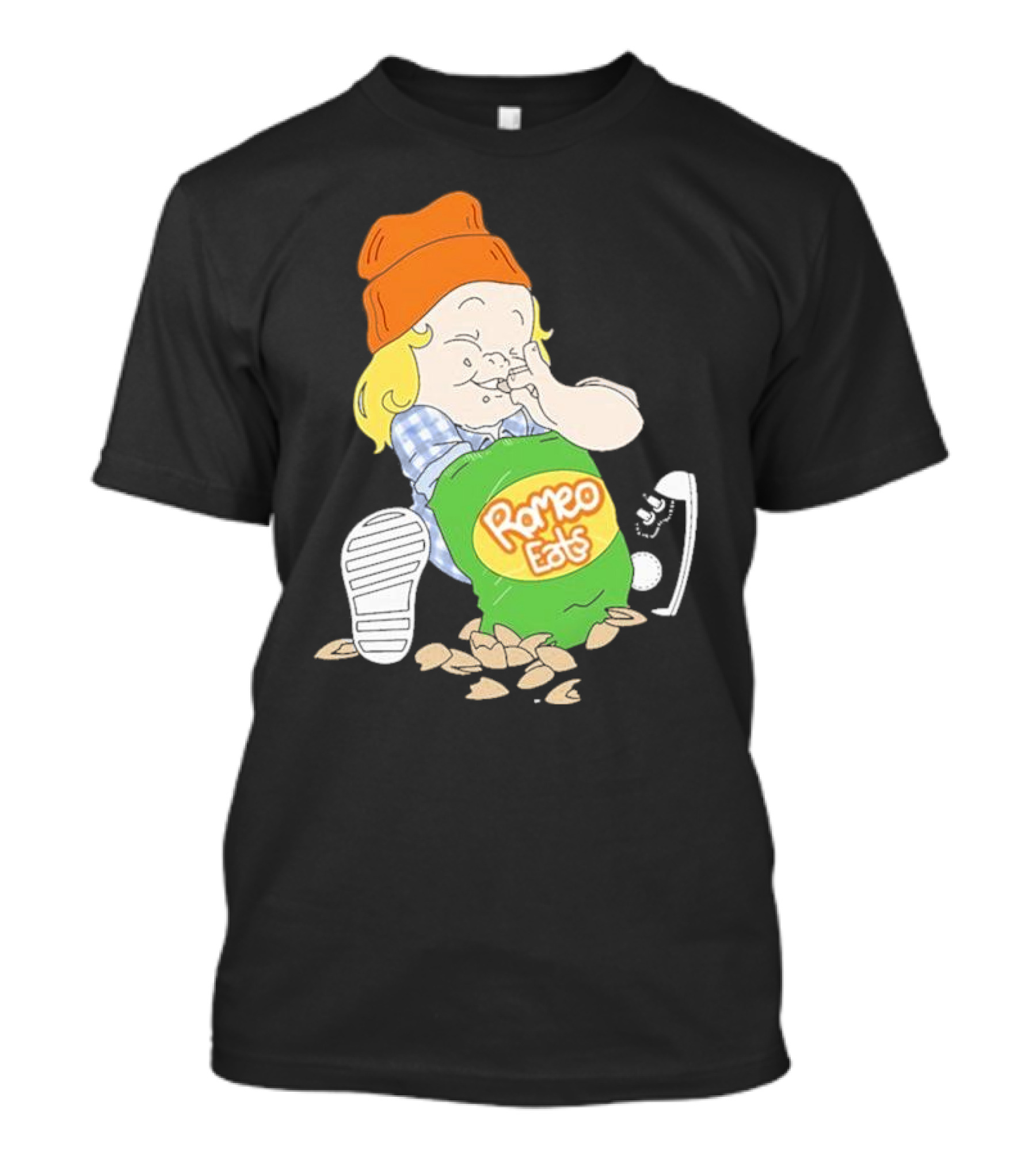 Romeo Eats Almonds Bag Toddler Sneaker Orange Hat T-Shirt