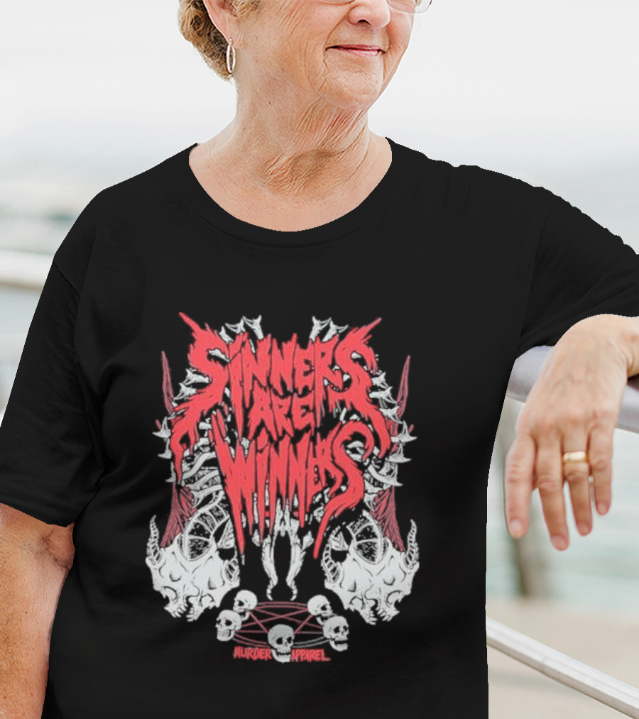 Sinners Are Winners Skull Spines Murder T-Shirt