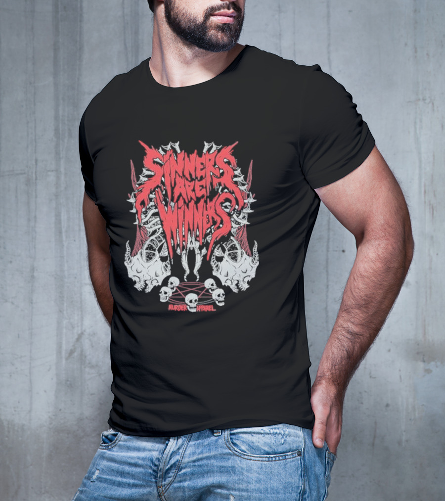 Sinners Are Winners Skull Spines Murder T-Shirt