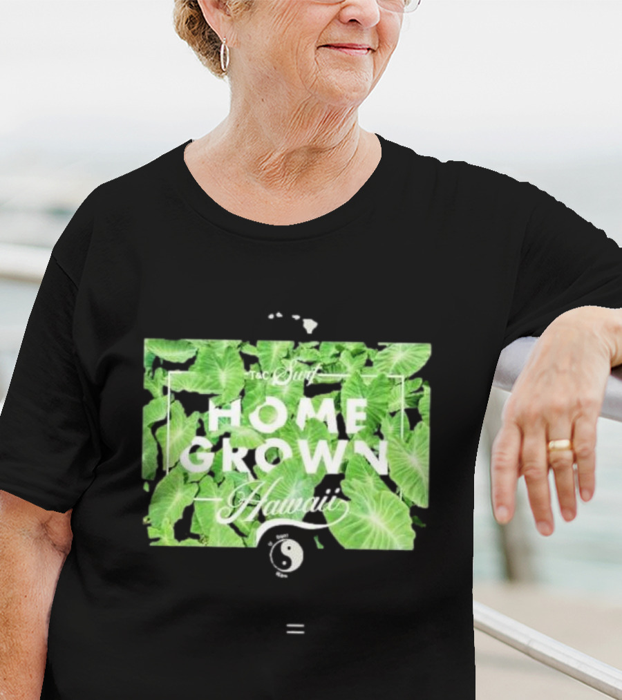 T&C Surf Homegrown Hawaii Yin Yang Tropical Leaves T-Shirt