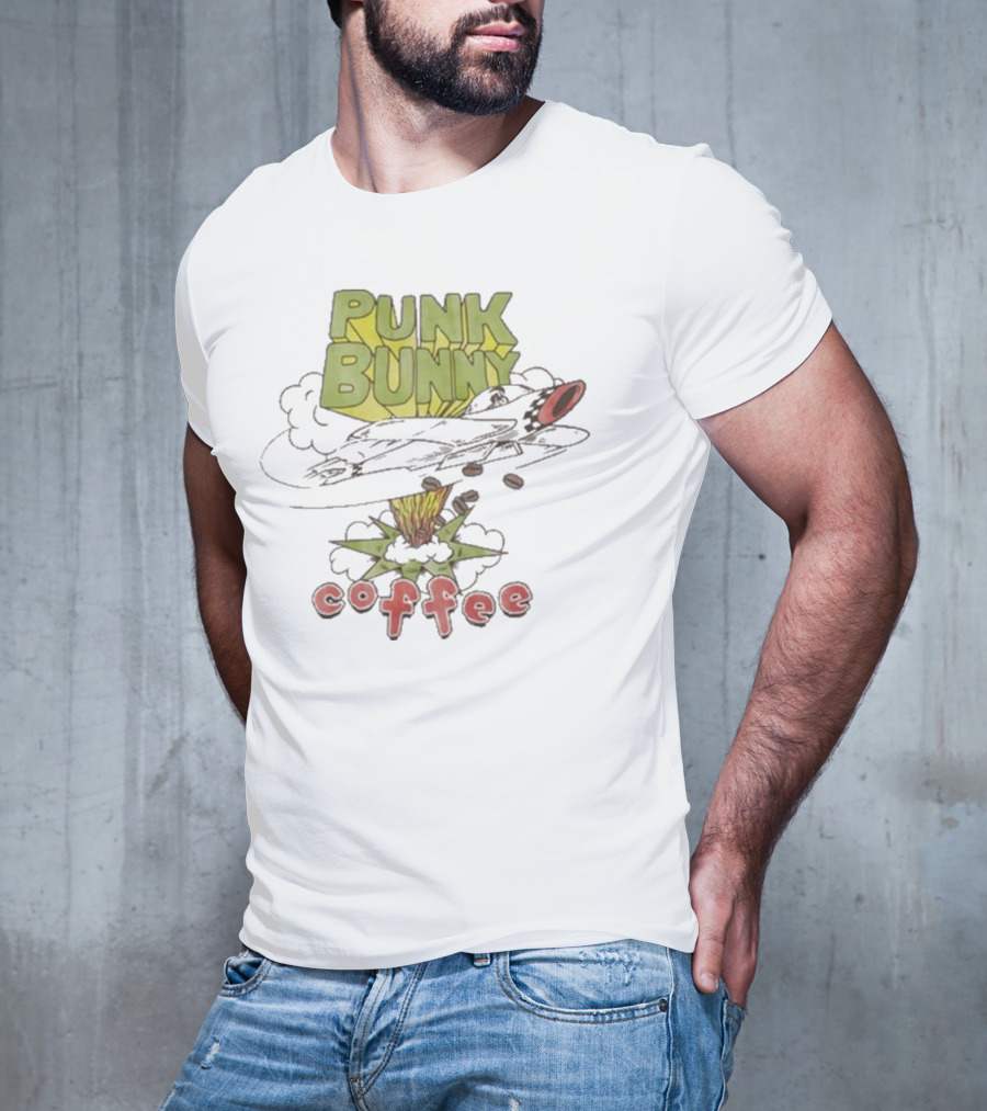 Green Day Punk Bunny Coffee Dookie Art Explosion T-Shirt