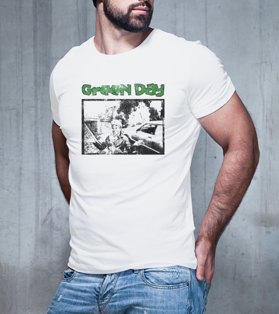 Green Day Vintage Style Graphic With Throwback T-Shirt