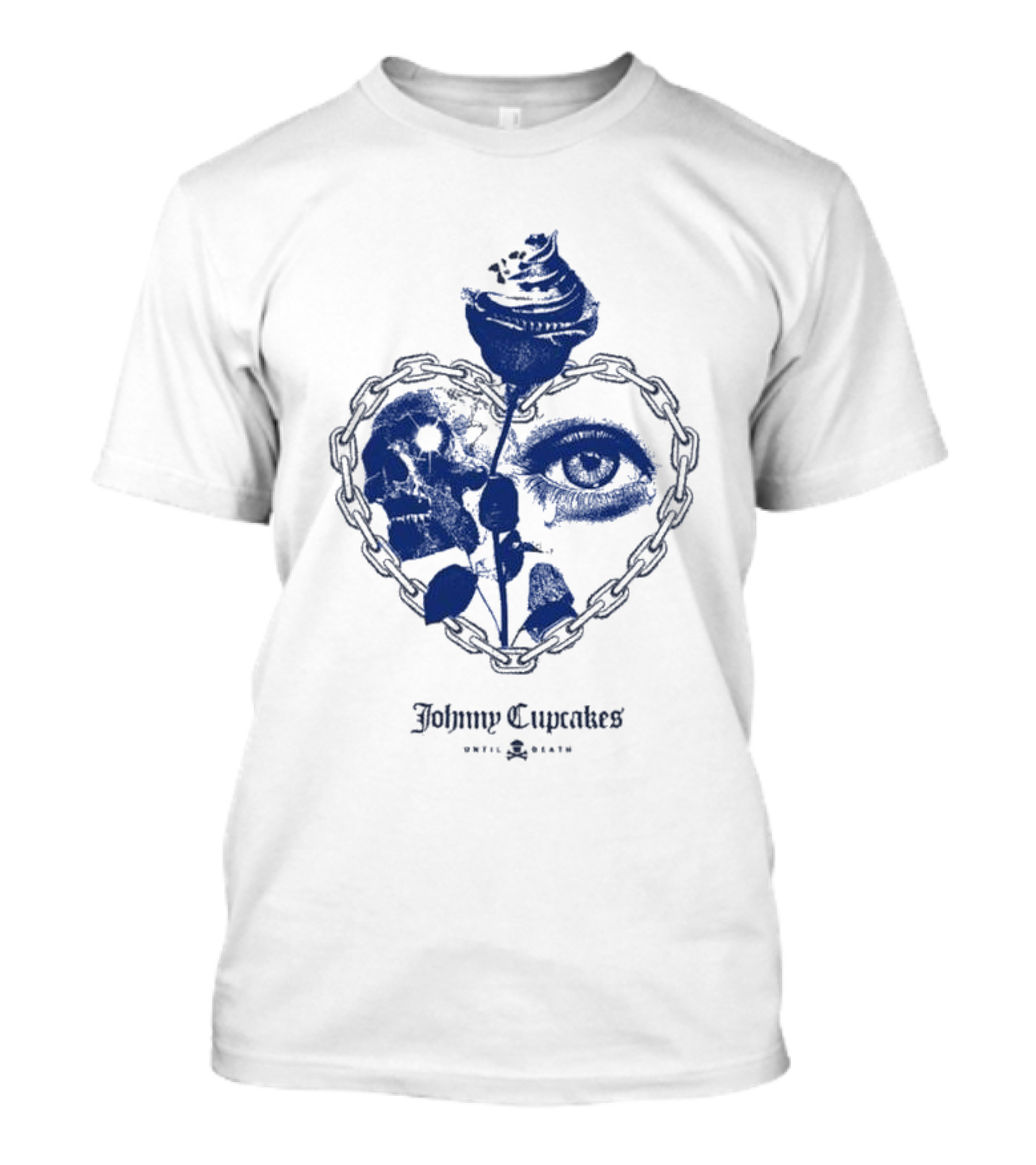 Johnny Cupcakes Heart Chain Skull Eye Rose Until Death T-Shirt