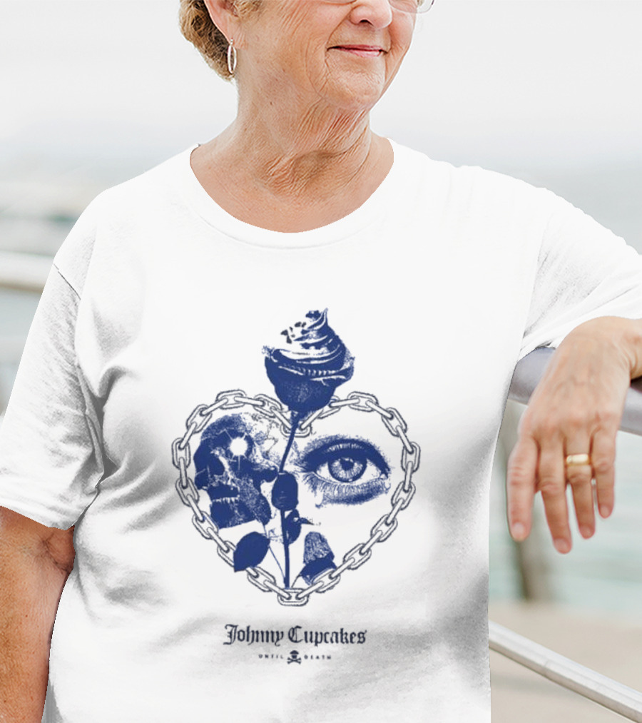 Johnny Cupcakes Heart Chain Skull Eye Rose Until Death T-Shirt