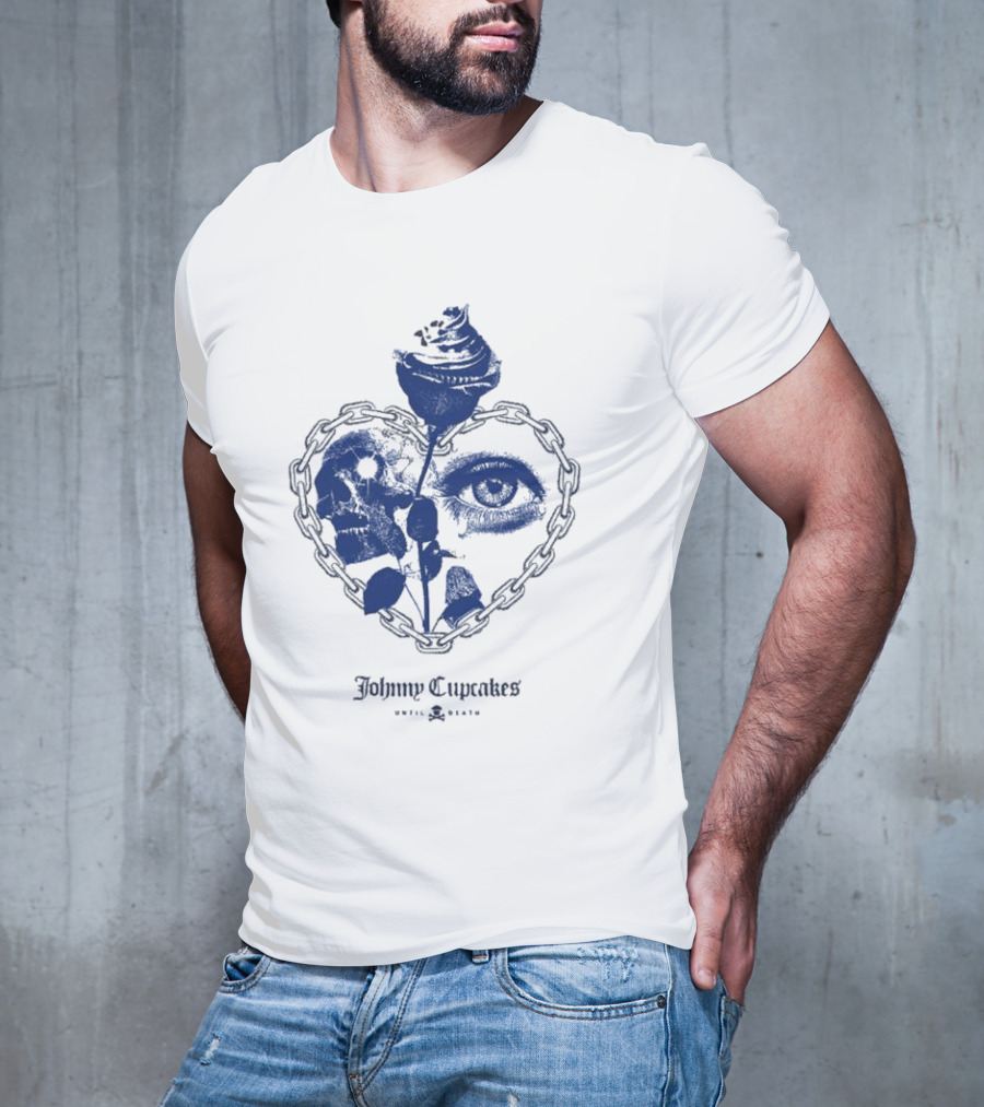 Johnny Cupcakes Heart Chain Skull Eye Rose Until Death T-Shirt