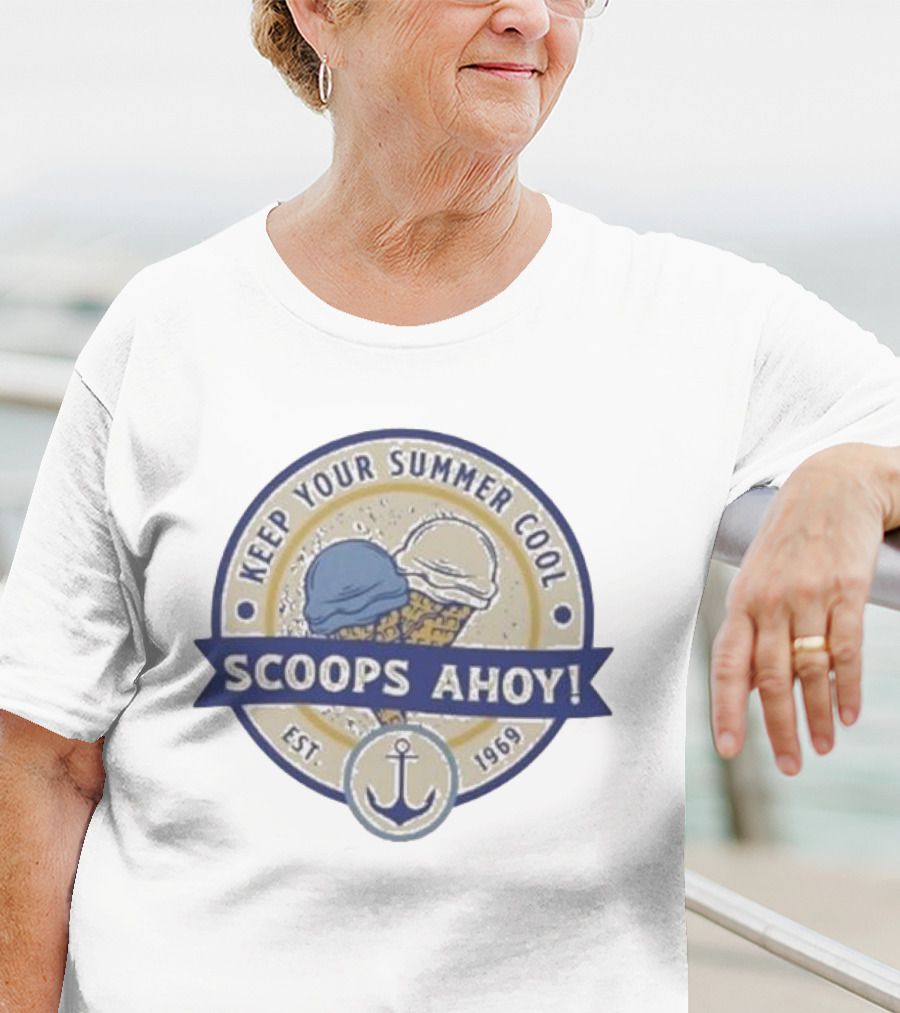 Keep Your Summer Cool Scoops Ahoy Est 1969 Ice Cream Anchor T-Shirt