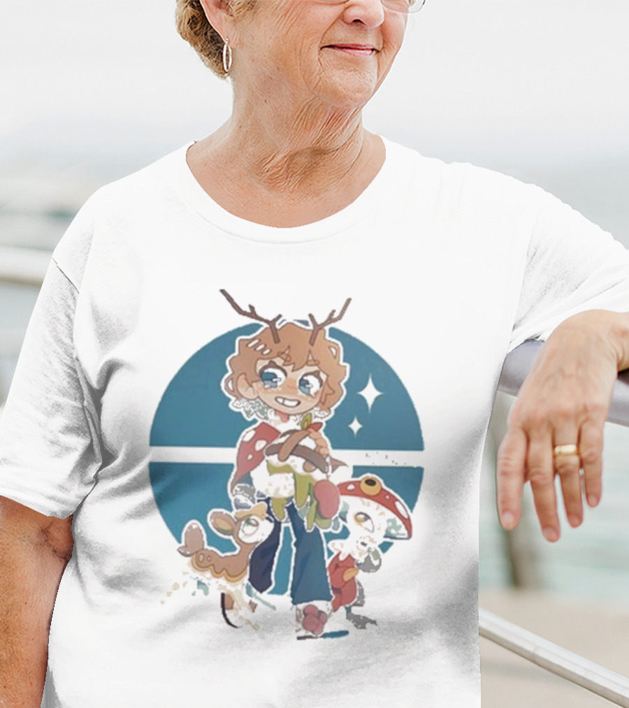 Snifferish And Cute Pokemon Inspired Character With Antlers And Forest Creatures T-Shirt