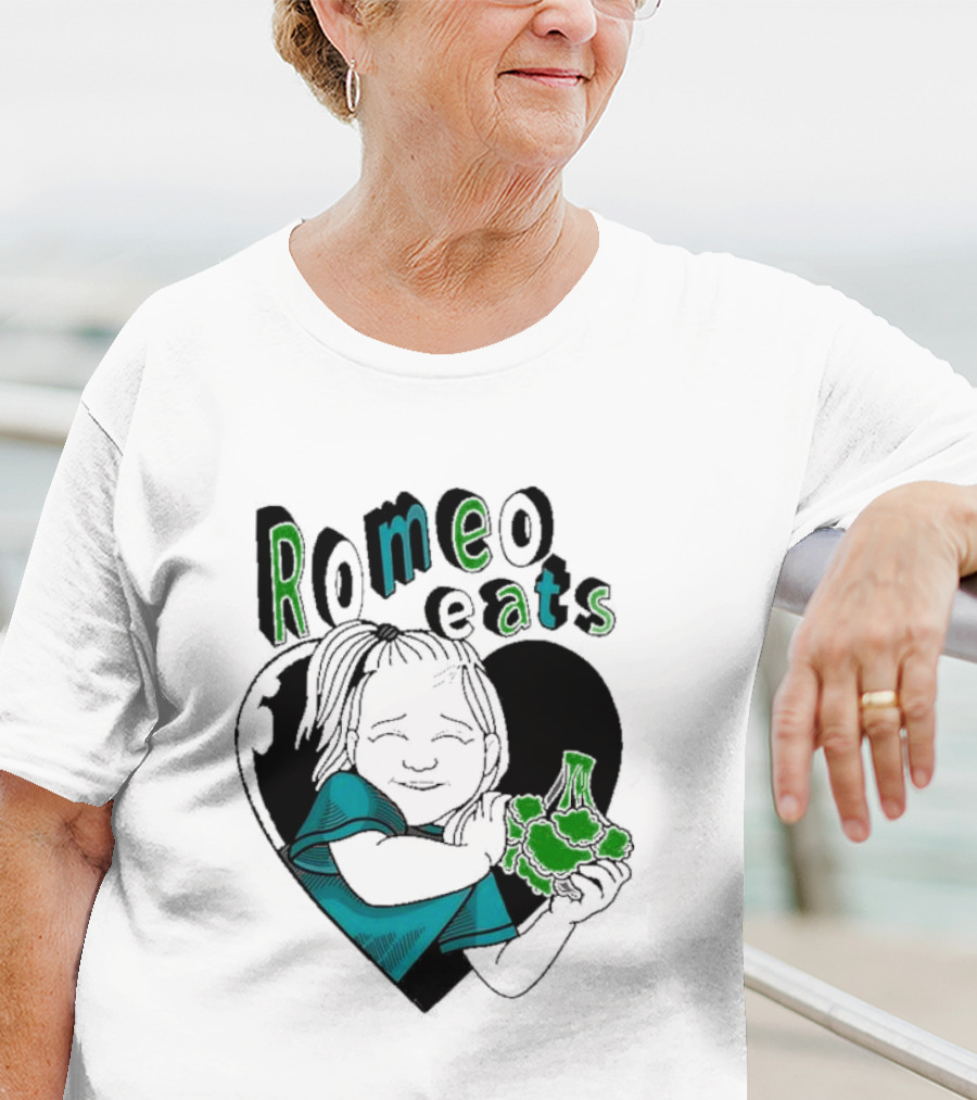 Romeo Eats Broccoli Heart Toddler Hug T-Shirt