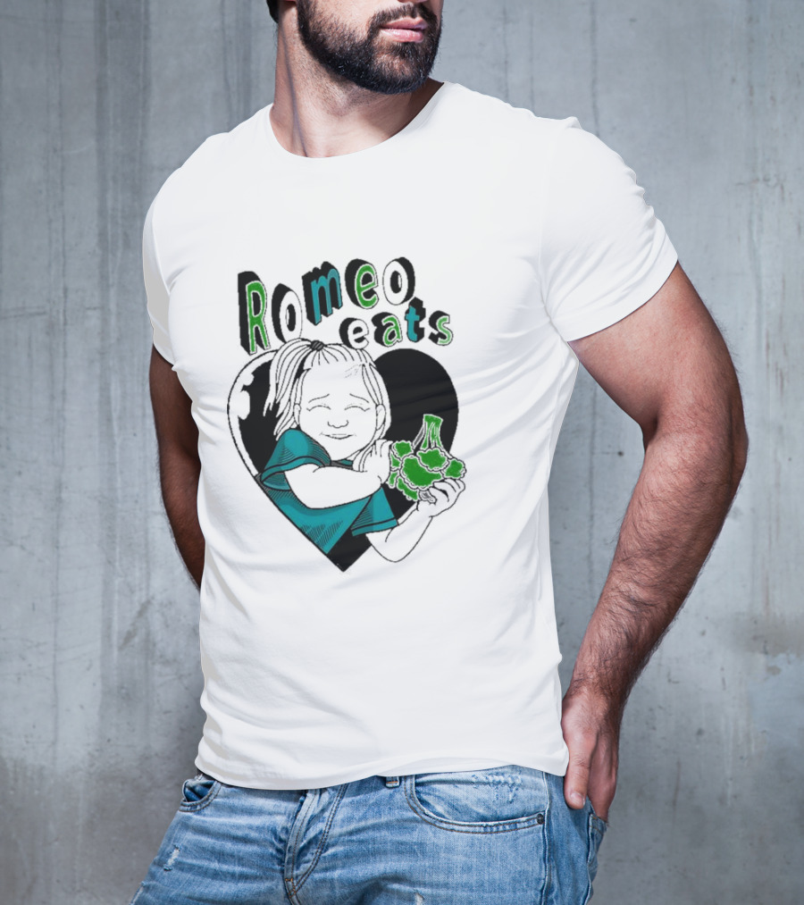 Romeo Eats Broccoli Heart Toddler Hug T-Shirt
