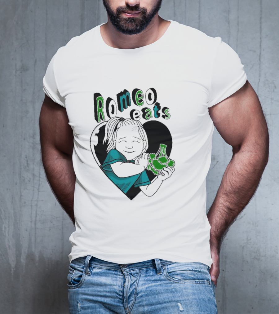 Romeo Eats Broccoli Heart Toddler Hug T-Shirt