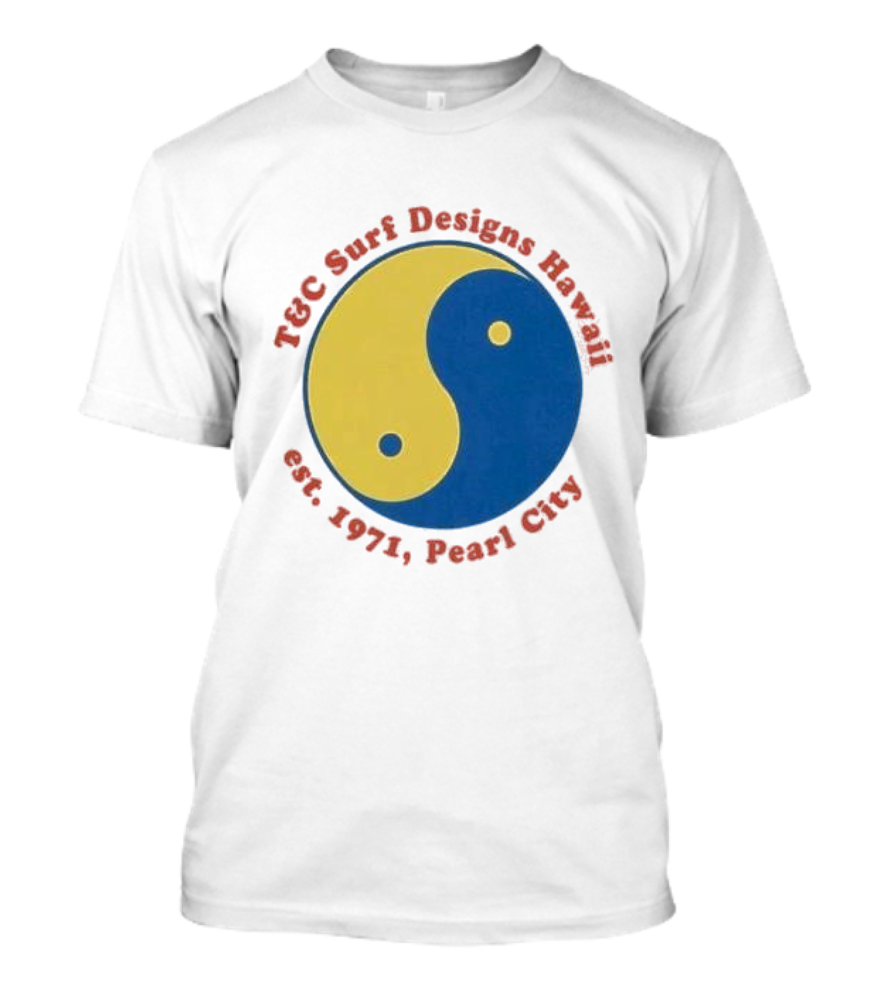 T&C Surf Designs Hawaii Est 1971 Pearl City Yin Yang T-Shirt