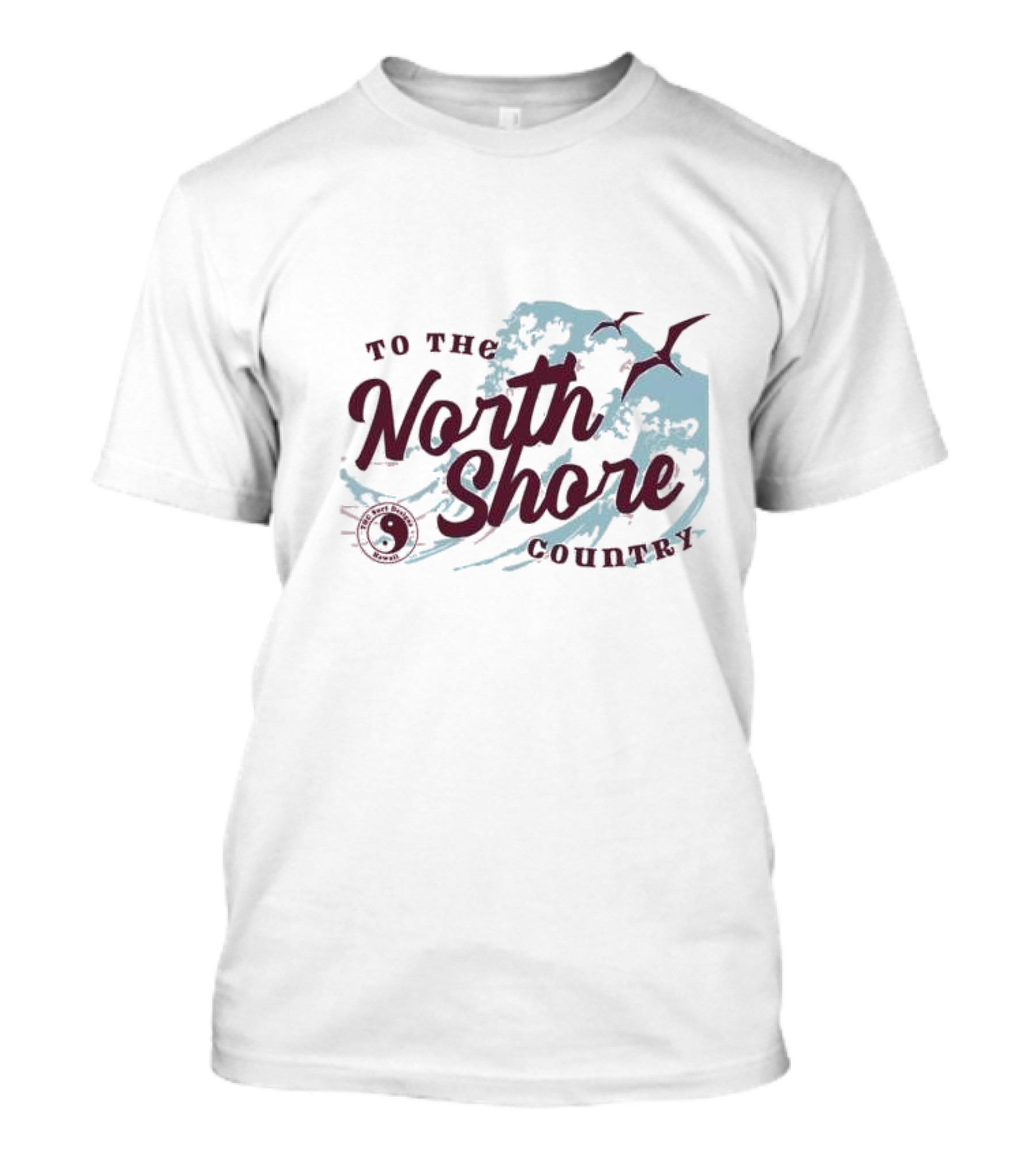 To The North Shore Country Yin Yang Wave Seagulls T-Shirt