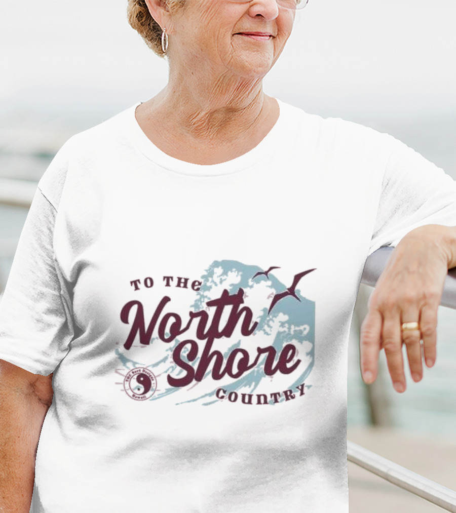 To The North Shore Country Yin Yang Wave Seagulls T-Shirt