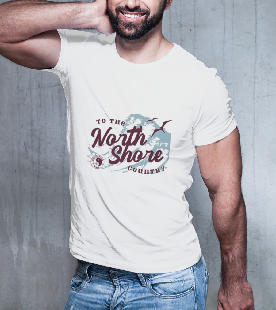 To The North Shore Country Yin Yang Wave Seagulls T-Shirt