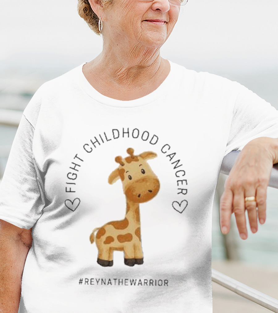 Fight Childhood Cancer Reyna The Warrior Giraffe Hearts T-Shirt