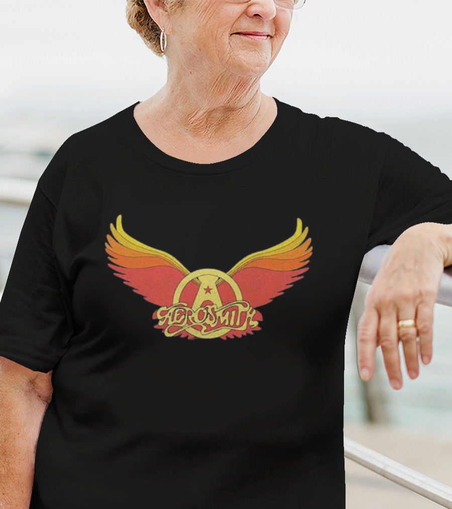 Aerosmith Winged Emblem Red Yellow Gradient T-Shirt