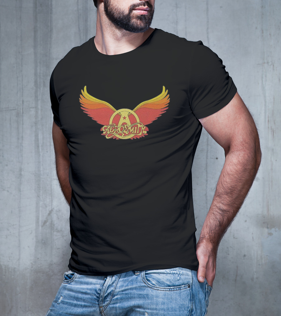 Aerosmith Winged Emblem Red Yellow Gradient T-Shirt