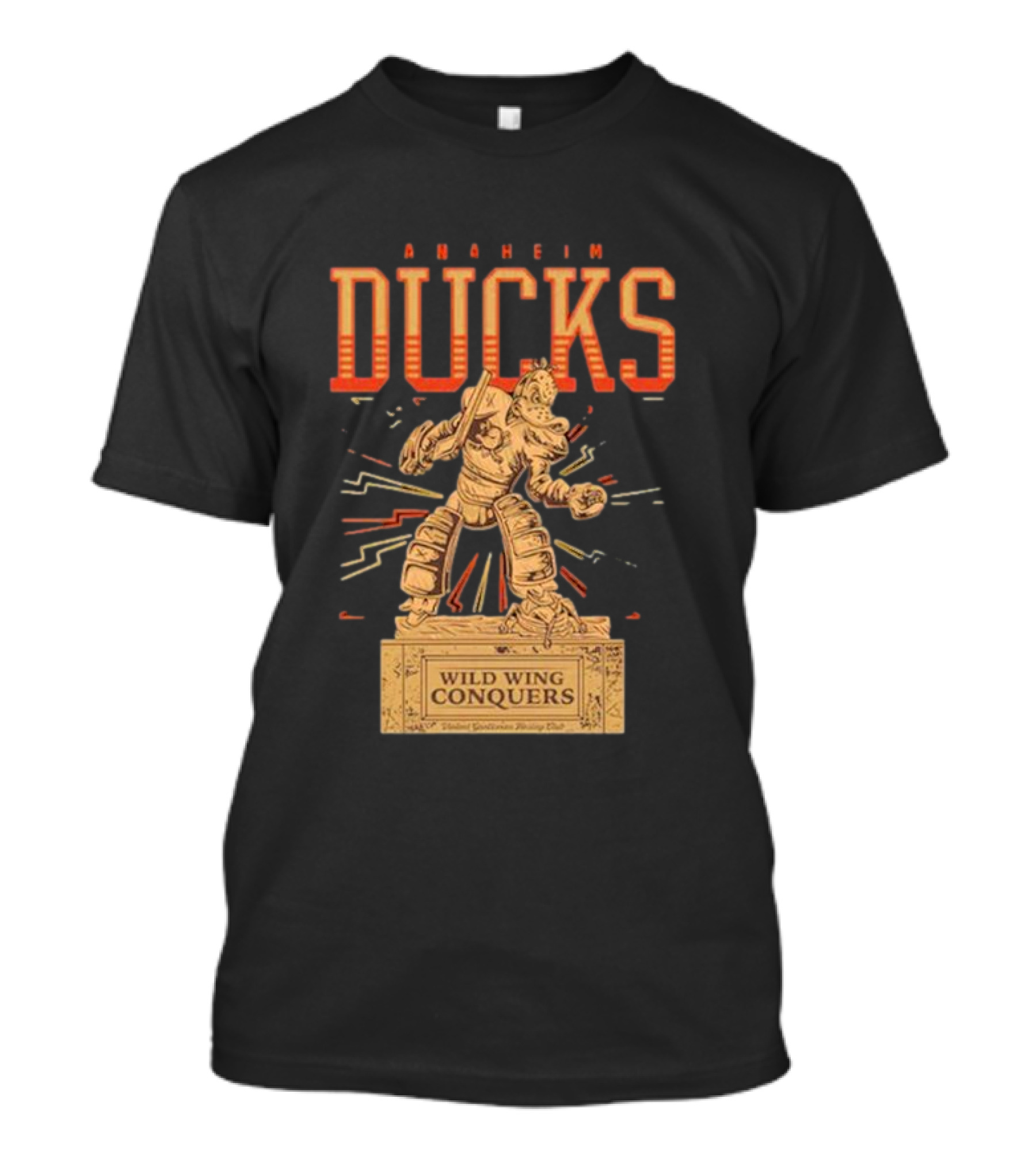 Anaheim Ducks Wild Wing Conquers Statue T-Shirt
