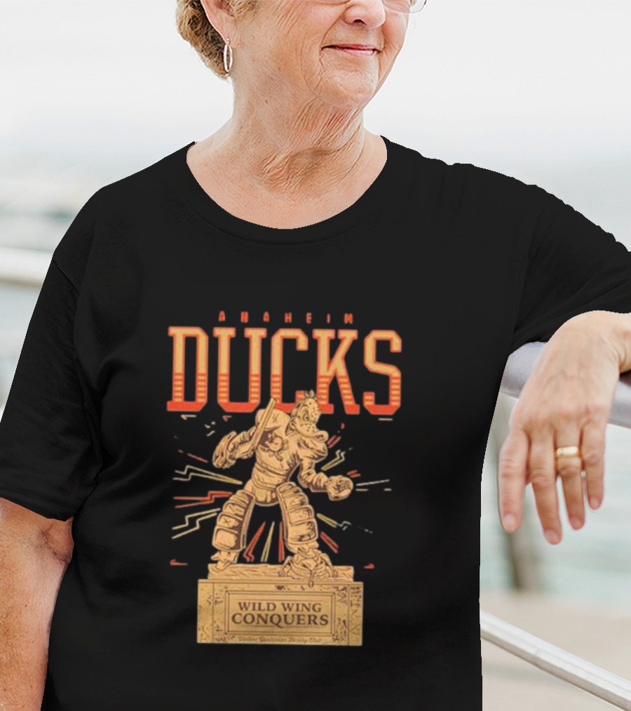 Anaheim Ducks Wild Wing Conquers Statue T-Shirt