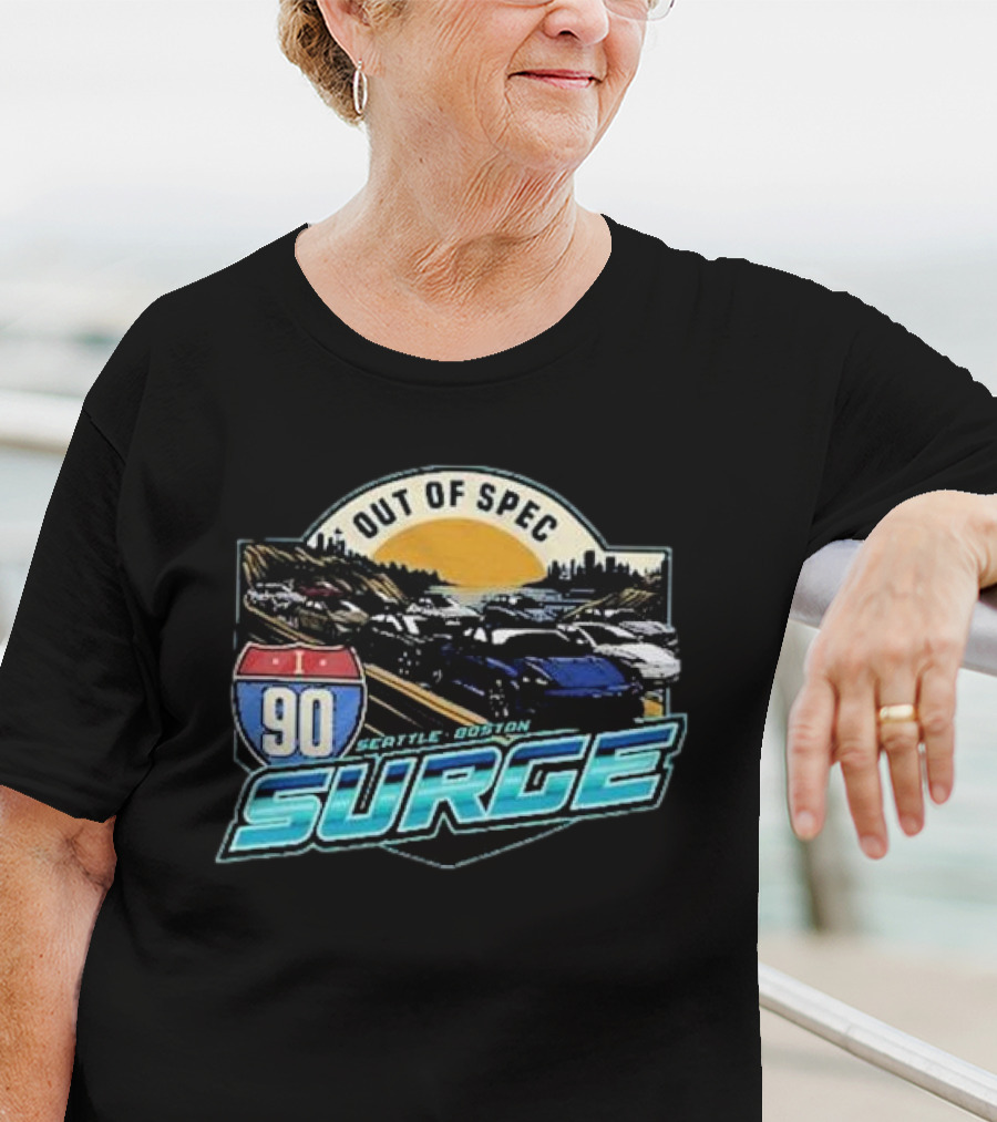 I-90 Surge Out Of Spec Seattle Boston Highway Traffic Scene T-Shirt