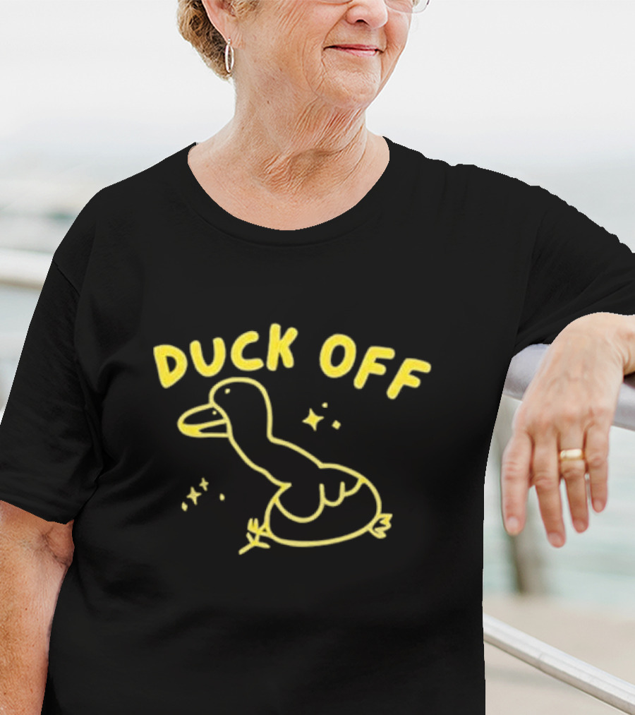 Duck Off Funny Bird Drawing T-Shirt