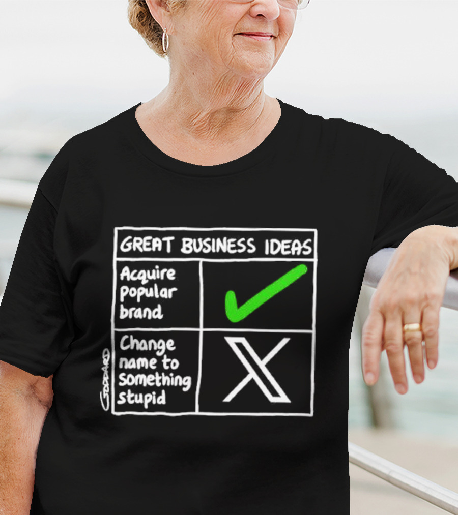 Great Business Ideas Acquire Popular Brand Change Name To X Something Stupid T-Shirt