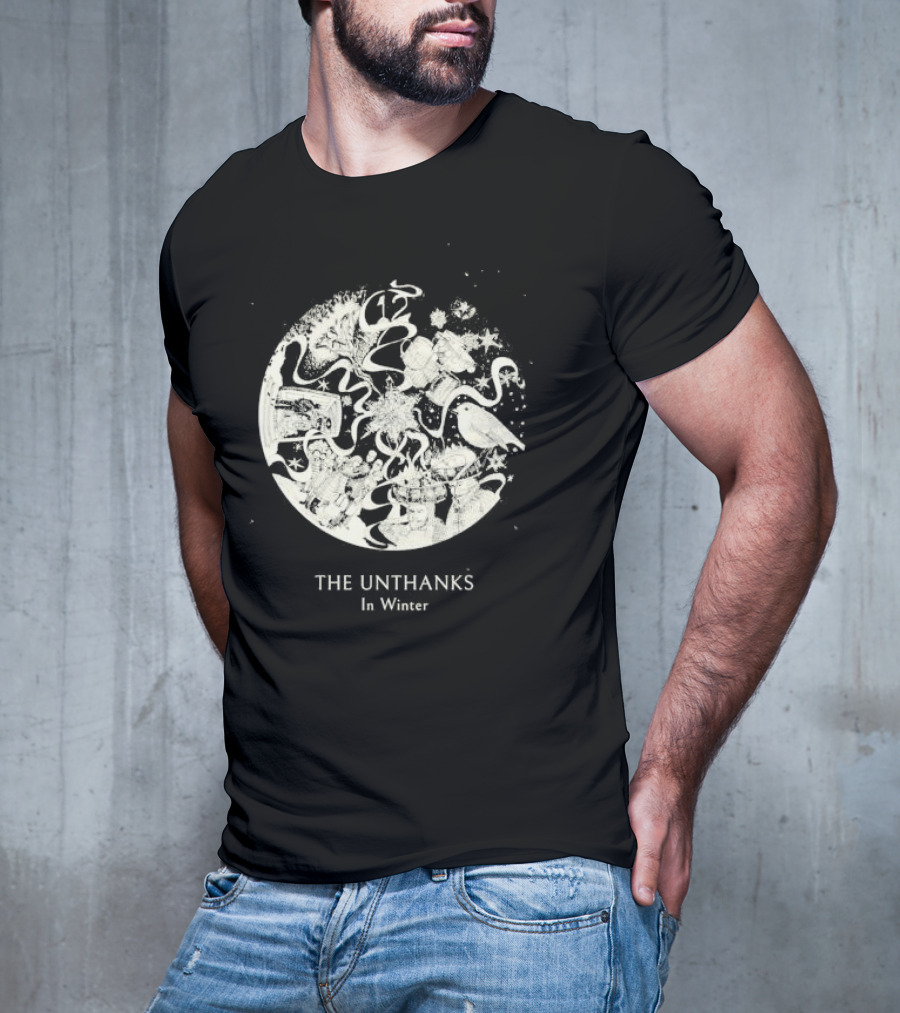 The Unthanks In Winter Snowy Circle With Bird And Holiday Symbols T-Shirt