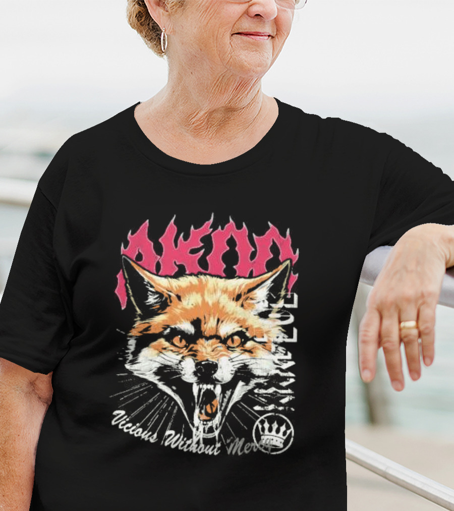 Akimo Vicious Without Mercy Orange Fox Crown T-Shirt