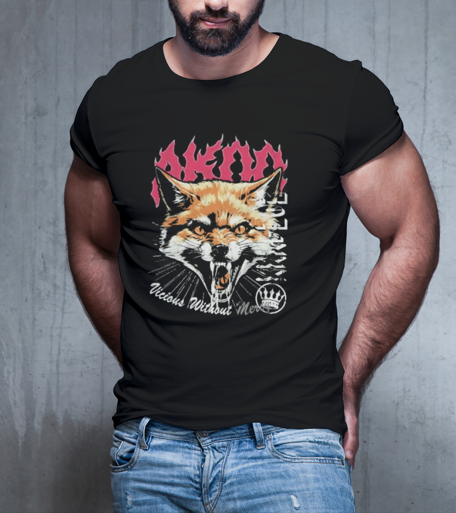 Akimo Vicious Without Mercy Orange Fox Crown T-Shirt